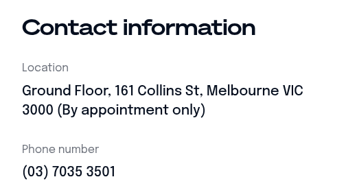 After: address and phone (/office/melbourne-cbd/)